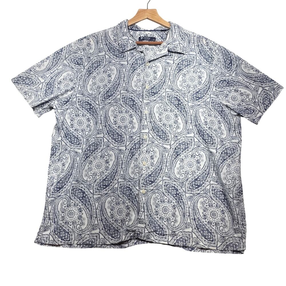 Cremieux Blue Paisley Short Sleeve Button Down Shirt